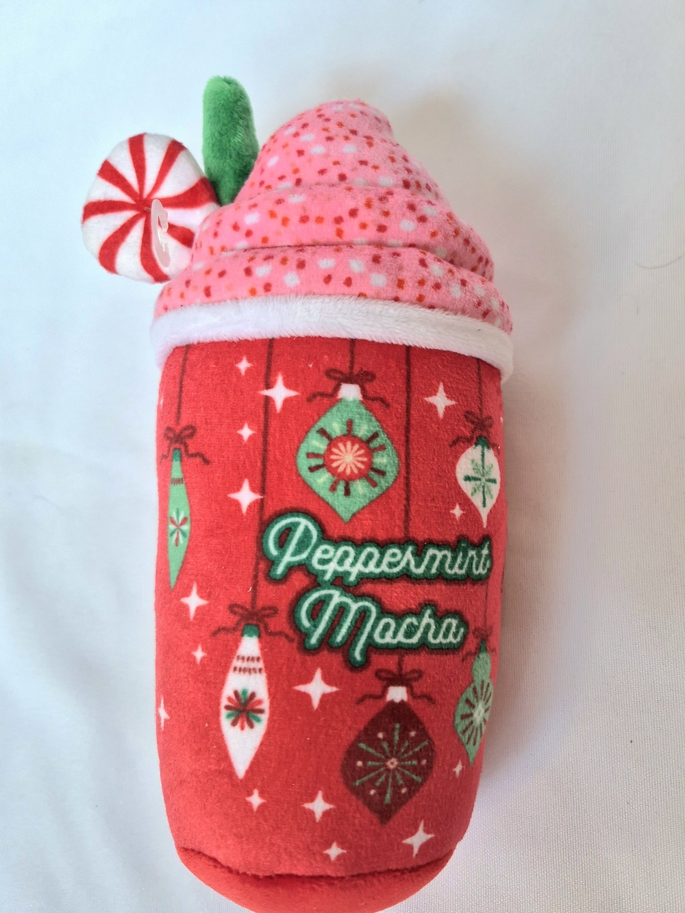 Fringe Studio Peppermint Mocha Plush Holiday Cup Dog Noice Toy Nwt